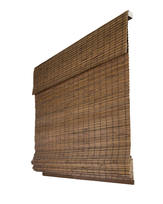 Ashman Best Sellers Collection | Natural Bamboo Roman Shades with Valance | Blackout