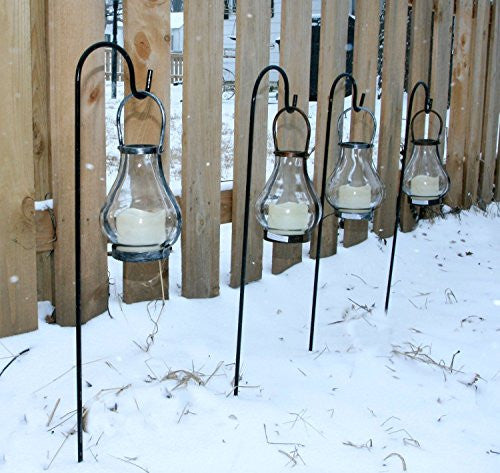 Ashman shepherd's hooks black set made deals of premium metal for hanging solar lights