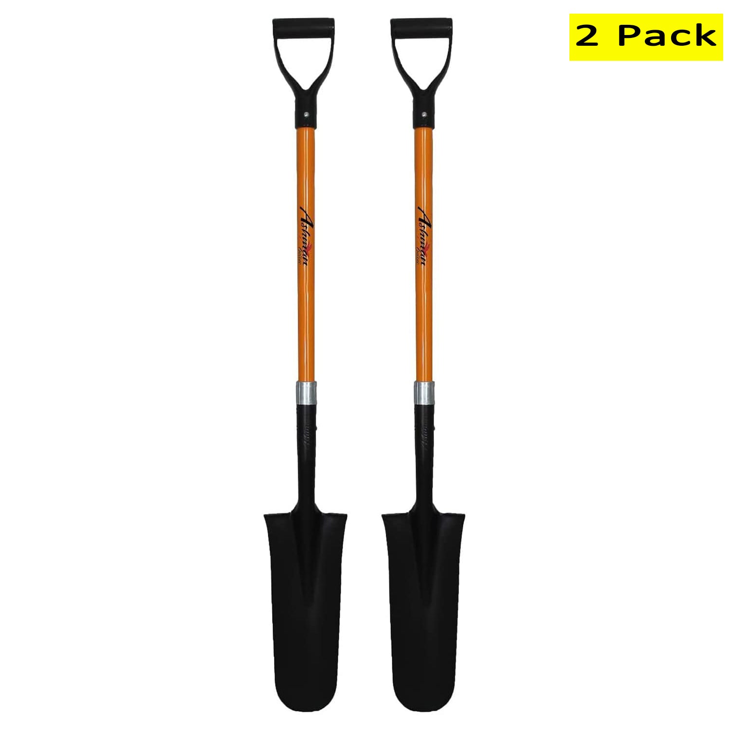 Ashman Drain Spade Shovel (2 Pack) 48 Inches Long Handle Spade with –  Ashman Online