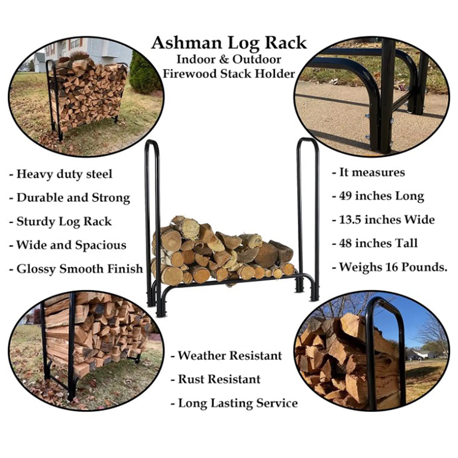 Tall indoor log online rack